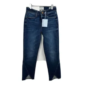 Frame Jeans 24 Womens Blue Denim L'High Straight Cotton Blend Split Hem Kingsway