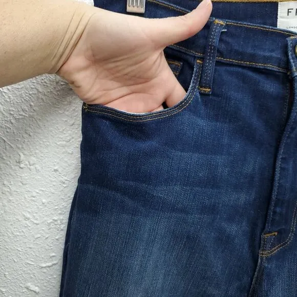 FRAME Ali High Rise Cigarette Leg Medium Wash Mid Rise Jeans