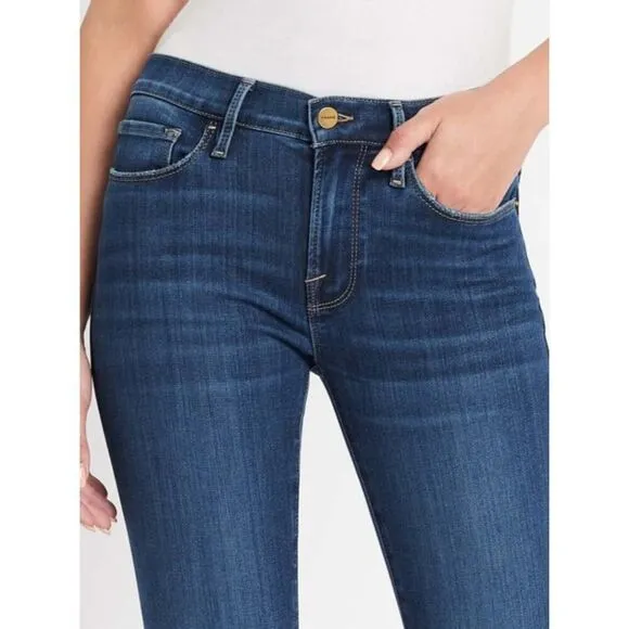 FRAME Ali High Rise Cigarette Leg Medium Wash Mid Rise Jeans