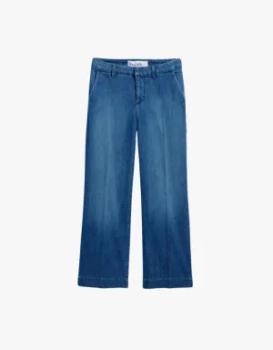 Frank & Eileen Westport The Italian Wide Leg Trousers in 1984 Washed Blue (Italian Dream Light Denim)