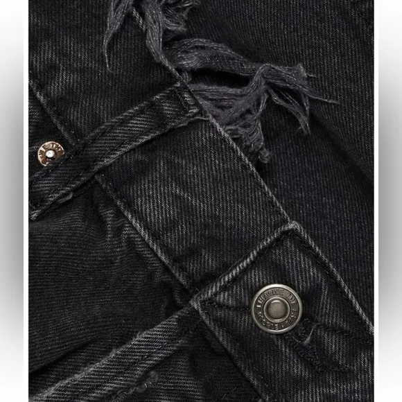Free People Washed Black Jeans | The Lasso Black High Distressed Straight Jeans