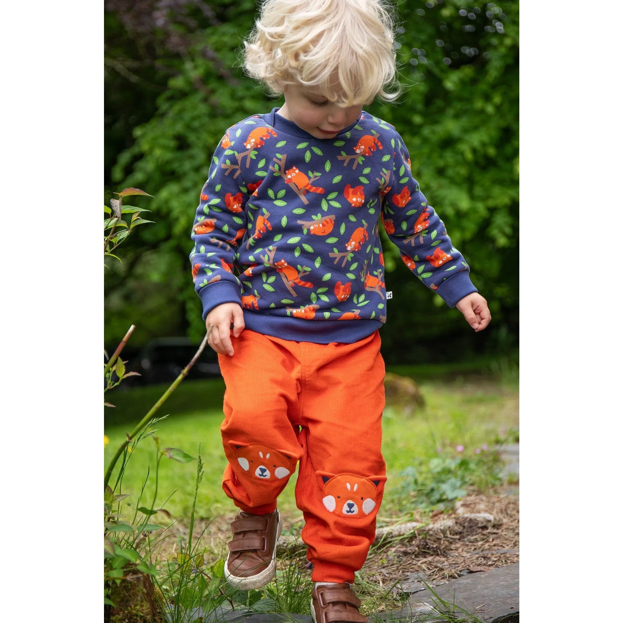 Frugi Easy On Infant Sweatshirt Red Panda Pals