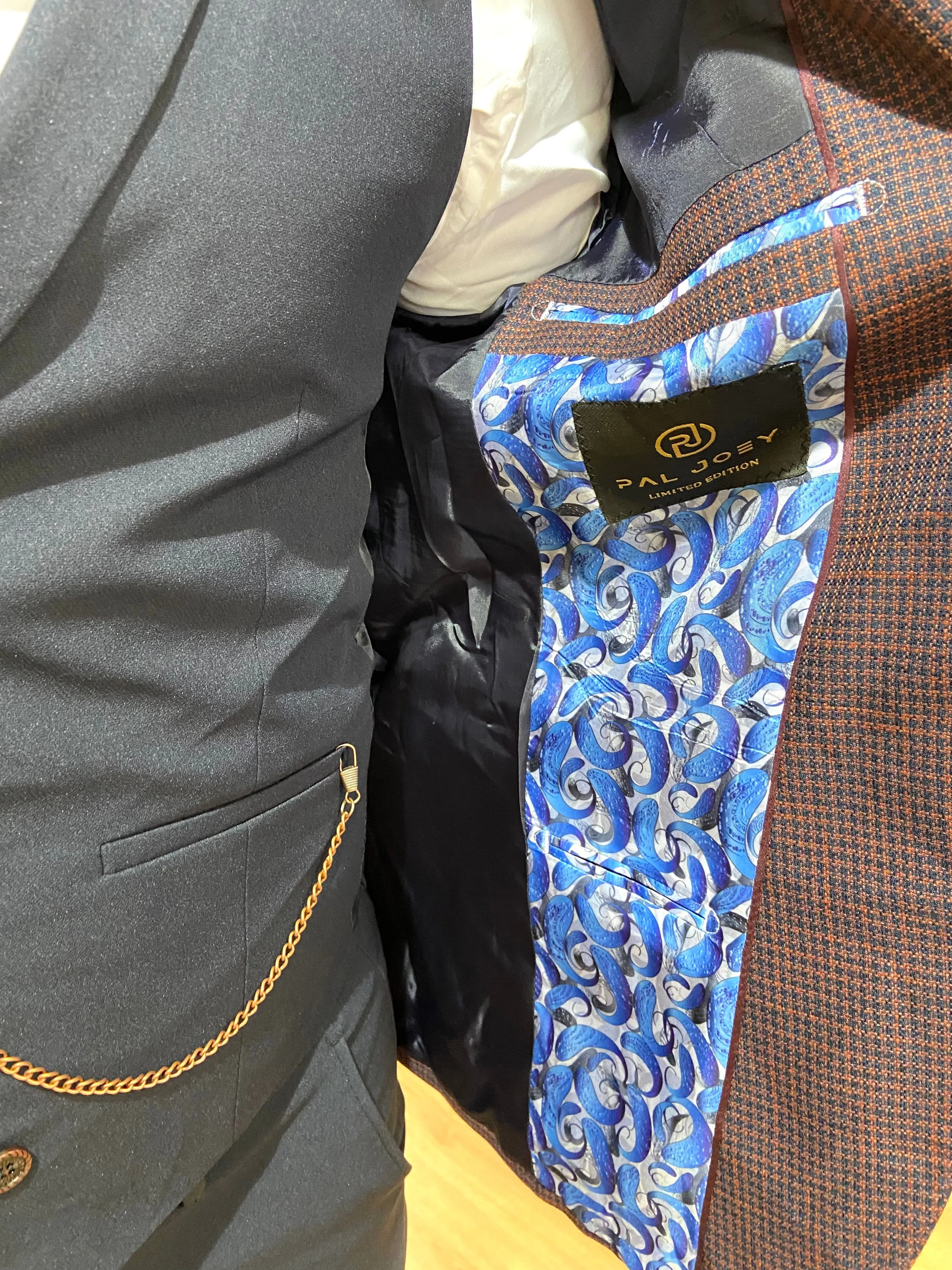 Gazza - Burnt Orange/Navy 3 Piece Suit