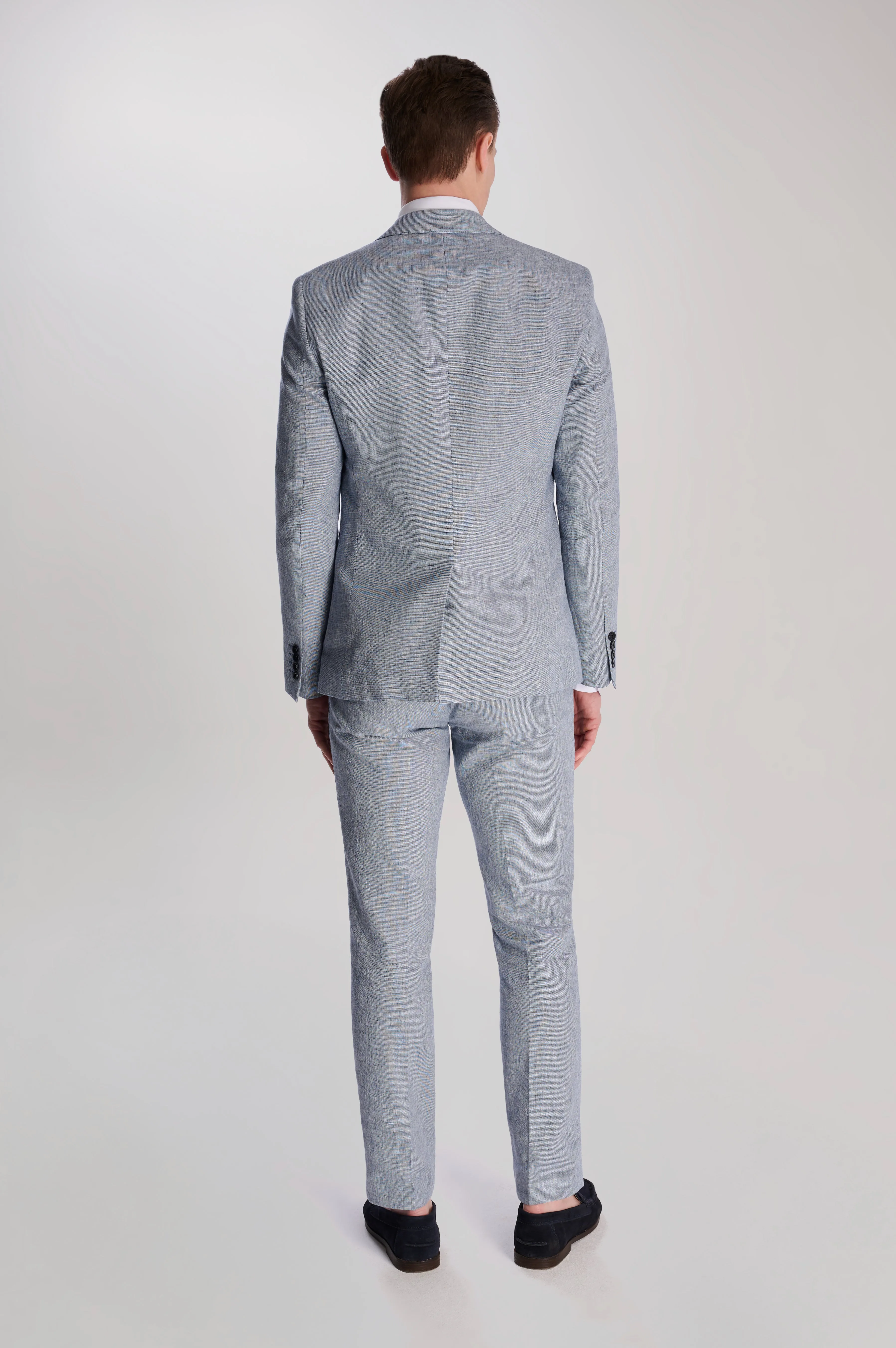 Giacomo Slim Fit Cotton Linen Suit Jacket in Chambray