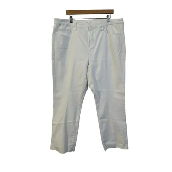 Good American Good Legs Straight Raw Hem White Jeans Size 22 NWT