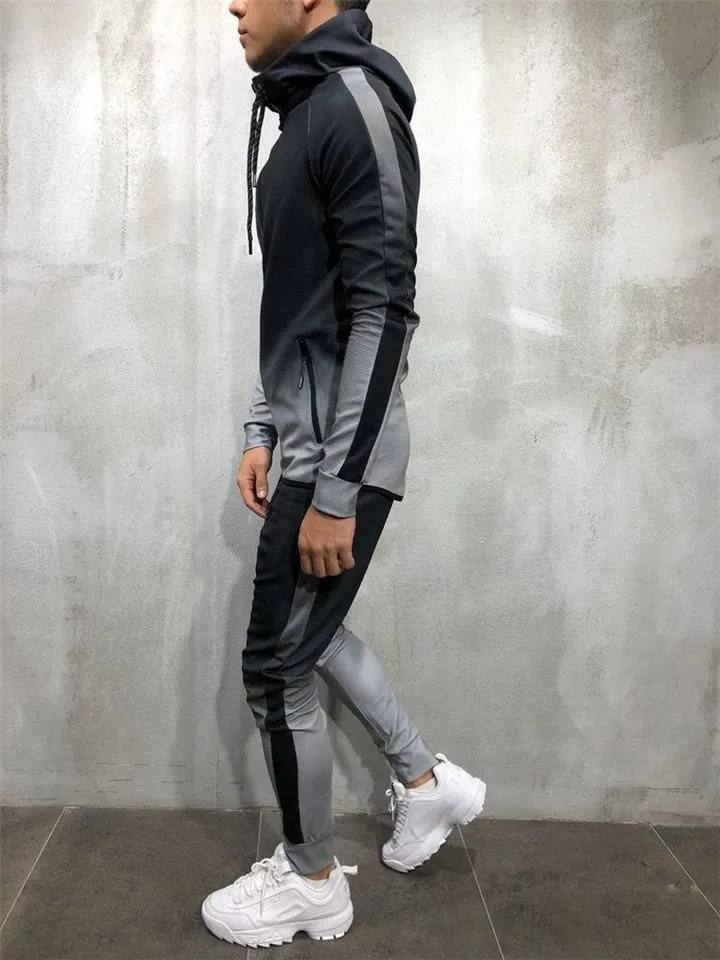 Gradient Tracksuit Sets Hooded Sweatshirt   Slim Fit Trousers