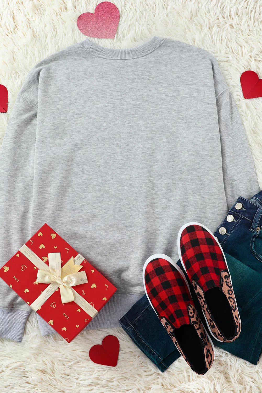 Gray I LOVE SOCIAL DISTANCING Loose Sweatshirt