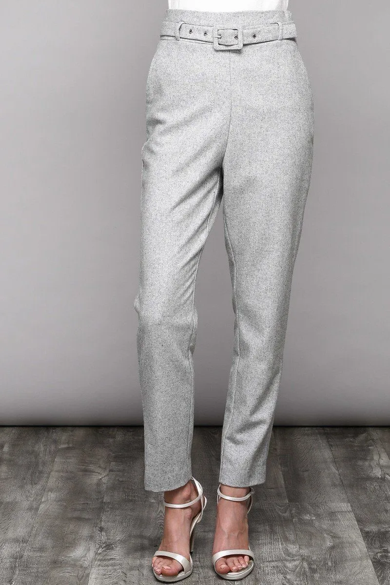 Grey Belted Trouser pant