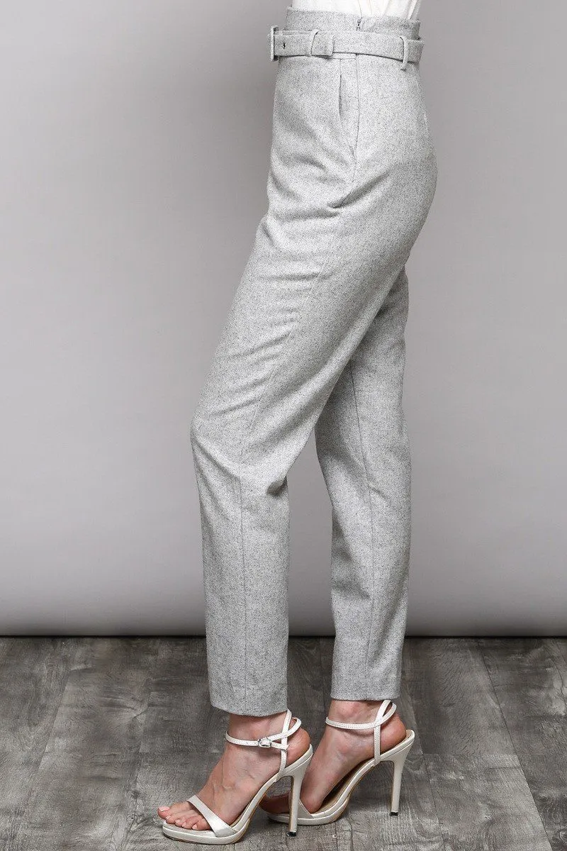 Grey Belted Trouser pant
