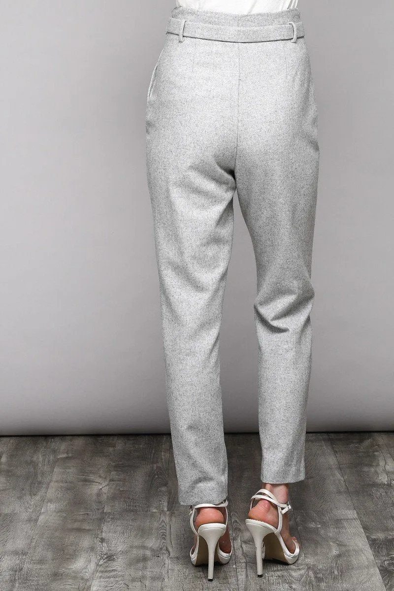 Grey Belted Trouser pant