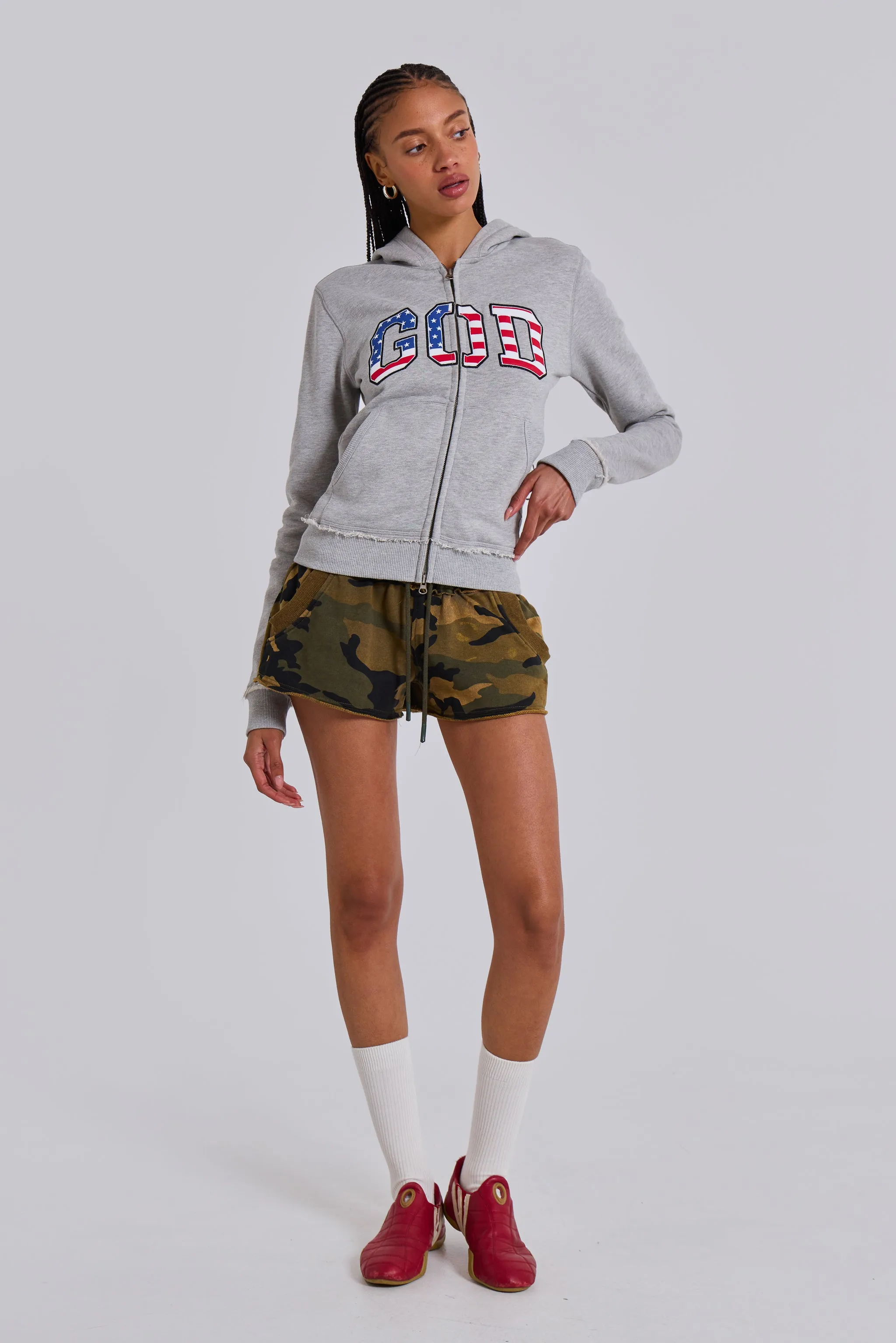 Grey Marl 'God' Mini Monster Hoodie