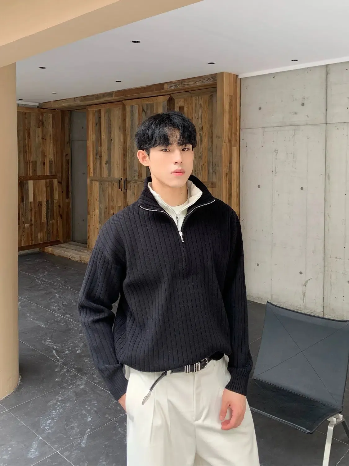 Half-Zip Knit Pullover
