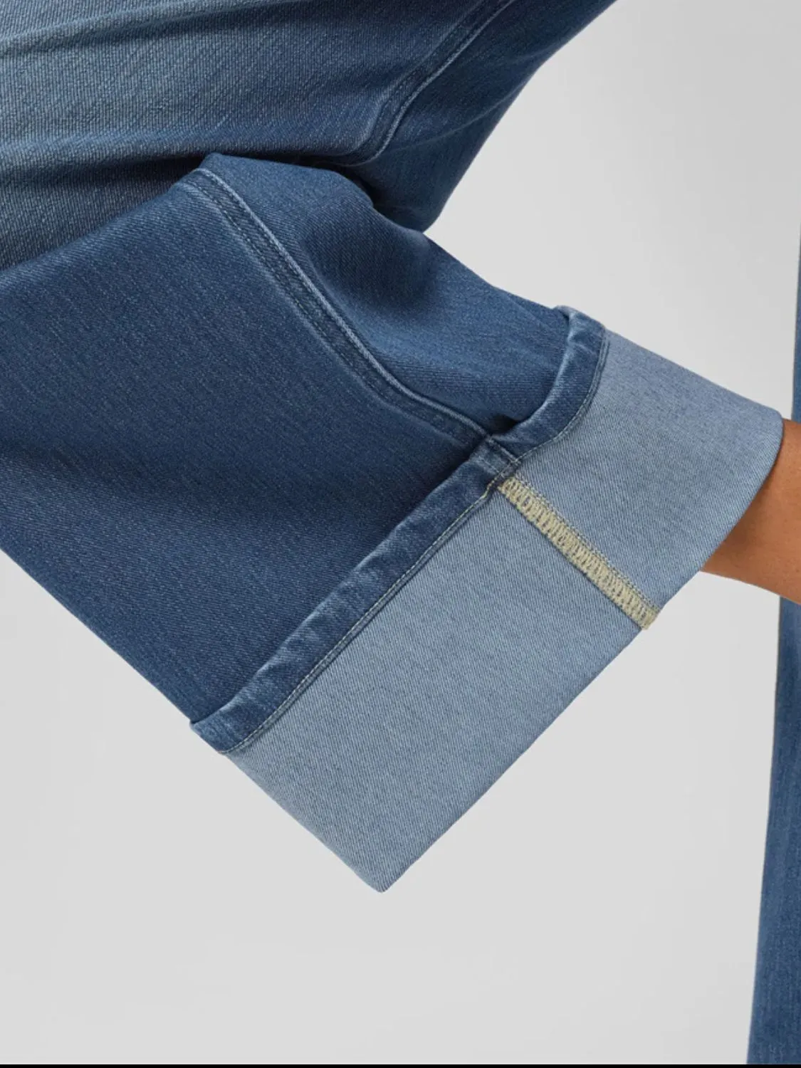 Hazel Blues® |  High Rise Rolled Straight Leg Jeans
