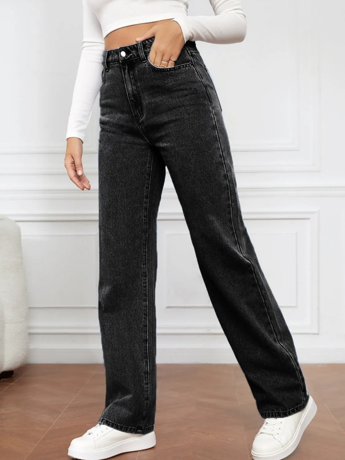 Hazel Blues® |  High Waist Straight Jeans