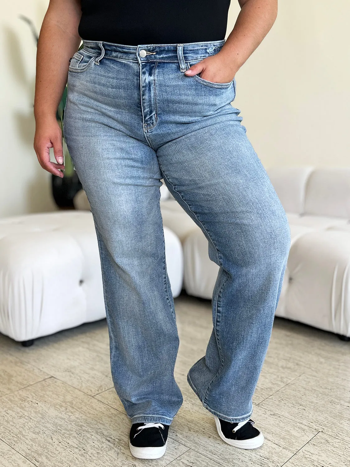 Hazel Blues® |  Judy Blue High Waist Straight Jeans