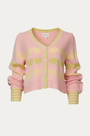 HEART BUTTON-FRONT CARDIGAN