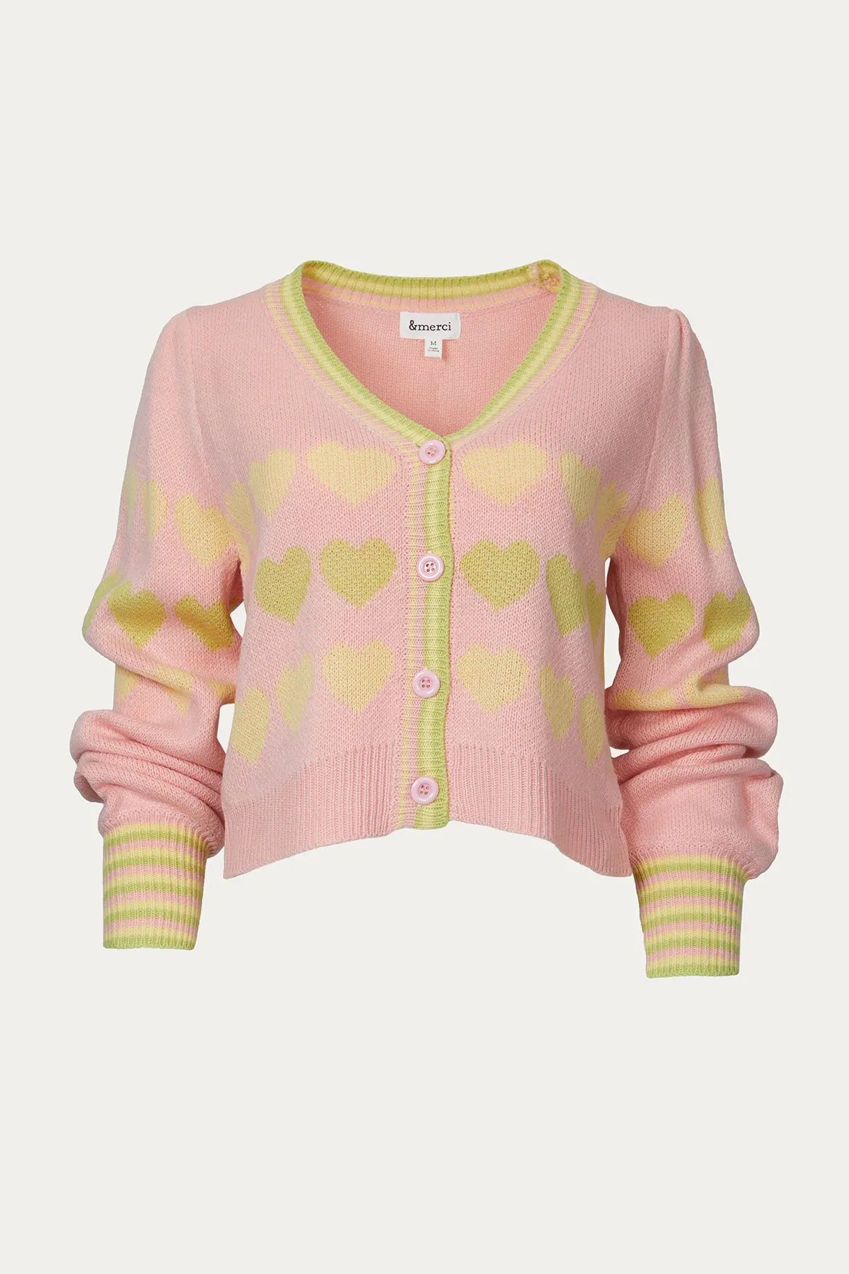 HEART BUTTON-FRONT CARDIGAN