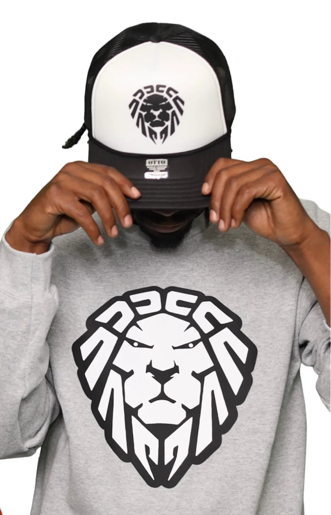 HEATHER GREY SWEATER WITH WHITE LION
