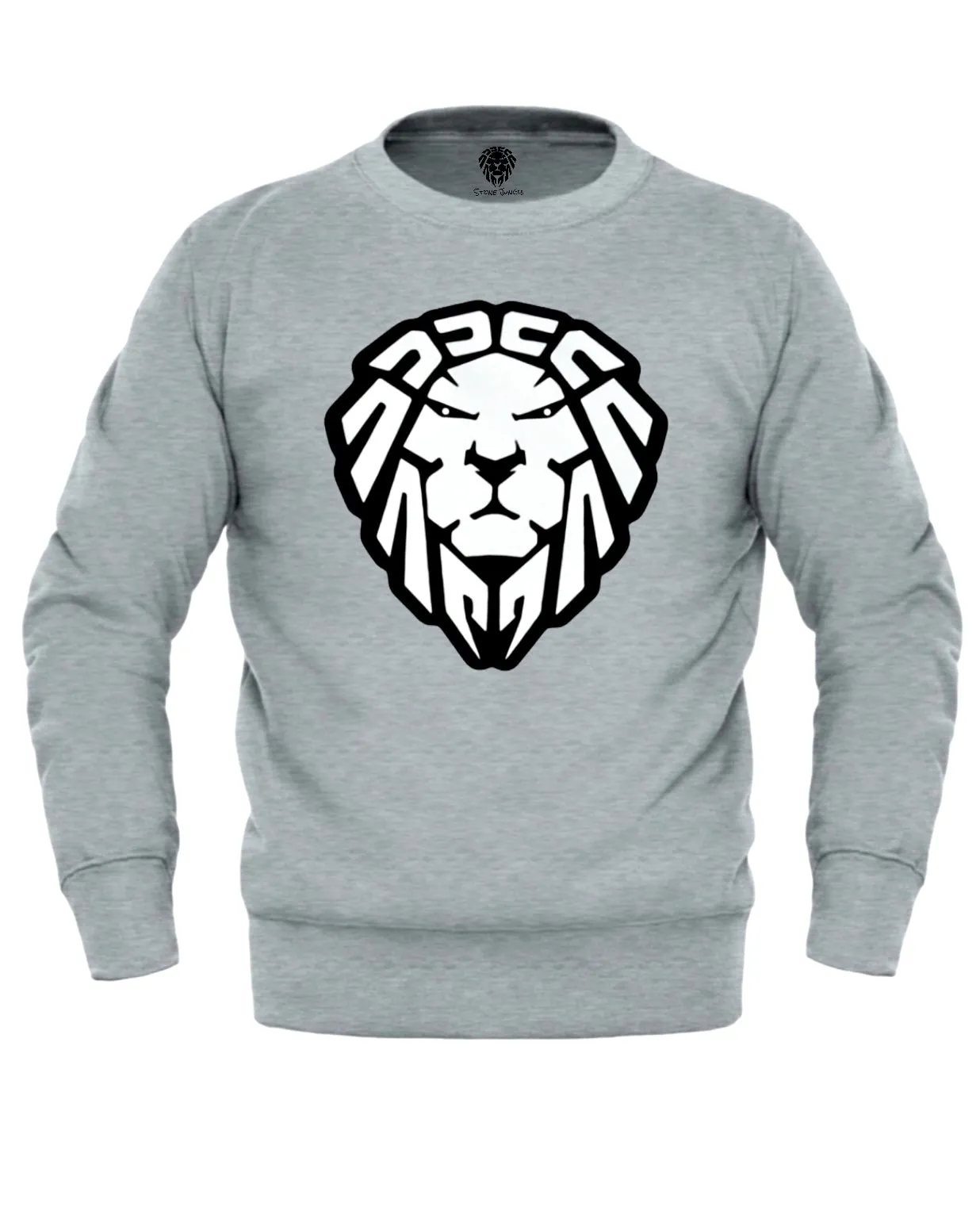 HEATHER GREY SWEATER WITH WHITE LION