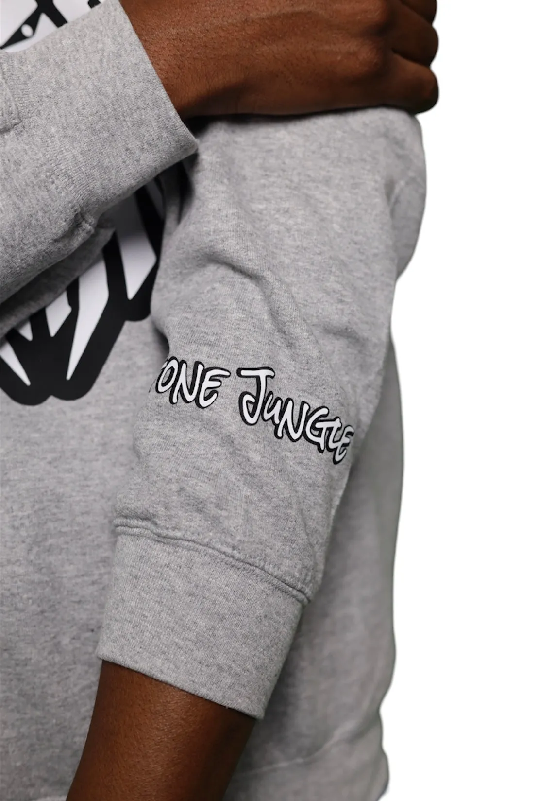 HEATHER GREY SWEATER WITH WHITE LION