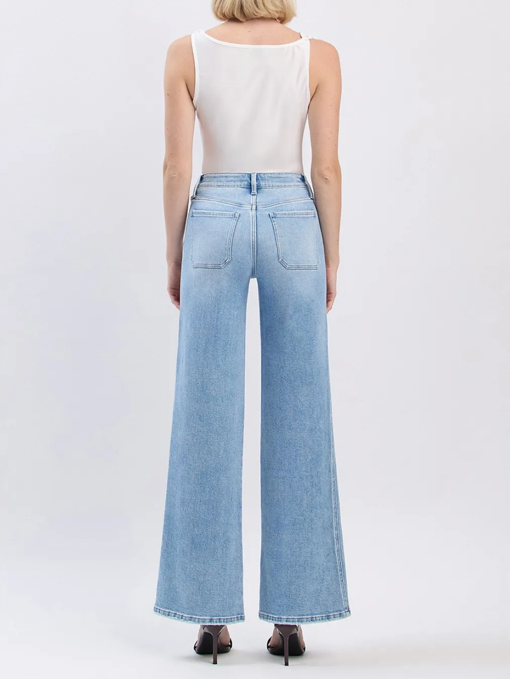 High Rise Patch Pocket Jeans