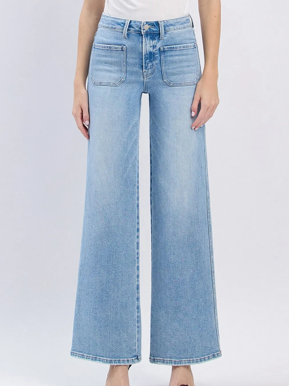 High Rise Patch Pocket Jeans