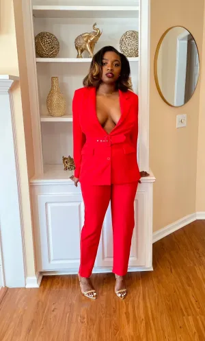 HIGH SOCIETY BLAZER SET (RED)