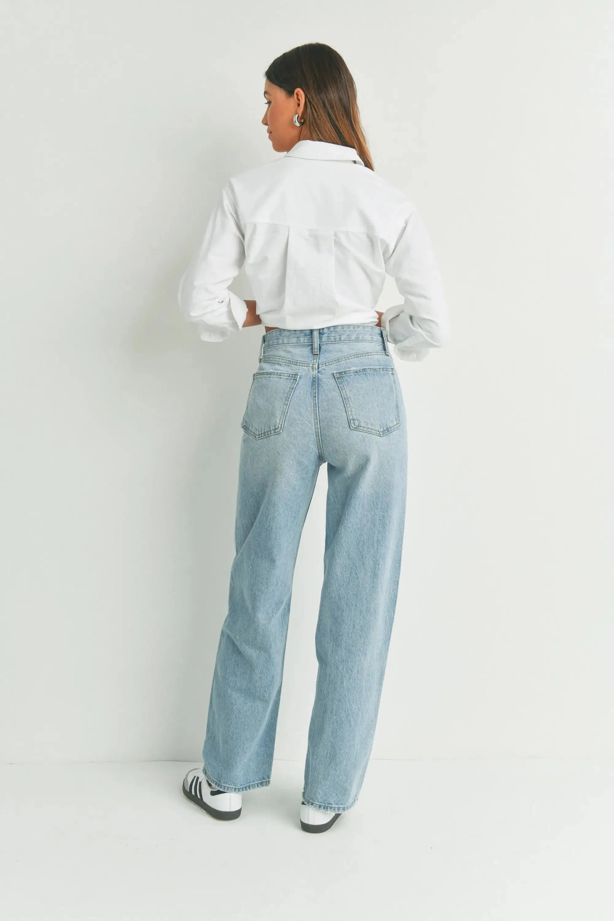 HIGH WAISTED SKATER DENIM JEANS