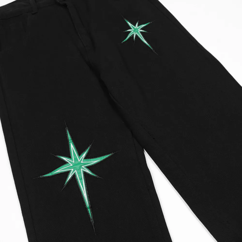 Hip Hop Star Graphic Straight Jeans