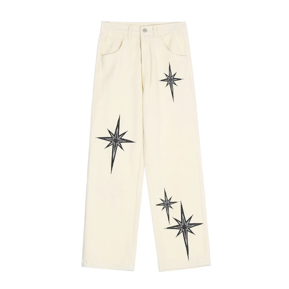 Hip Hop Star Graphic Straight Jeans
