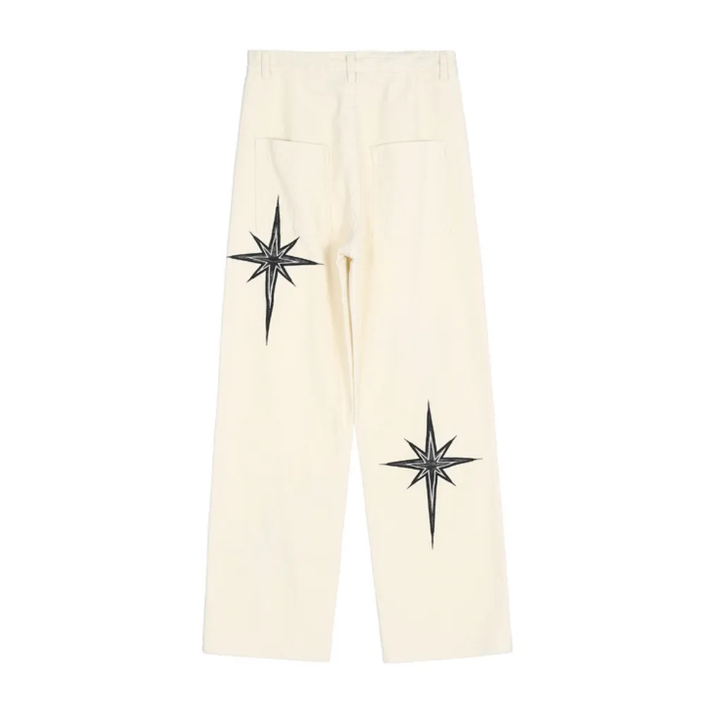 Hip Hop Star Graphic Straight Jeans