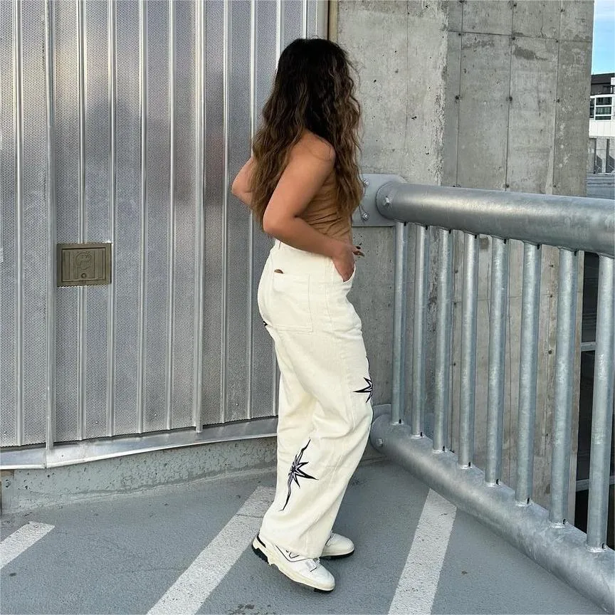 Hip Hop Star Graphic Straight Jeans
