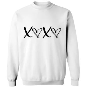 Hugs And Kisses Crewneck Sweat Shirt For Valentine's Day
