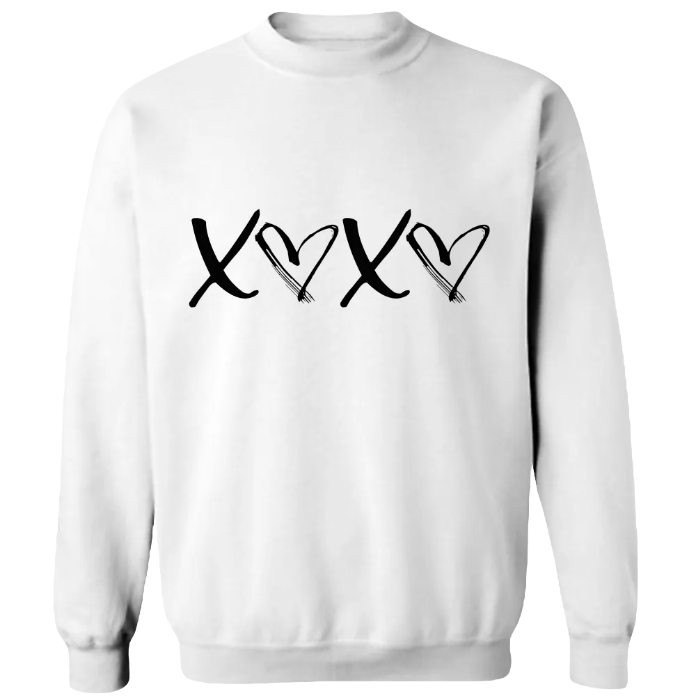 Hugs And Kisses Crewneck Sweat Shirt For Valentine's Day