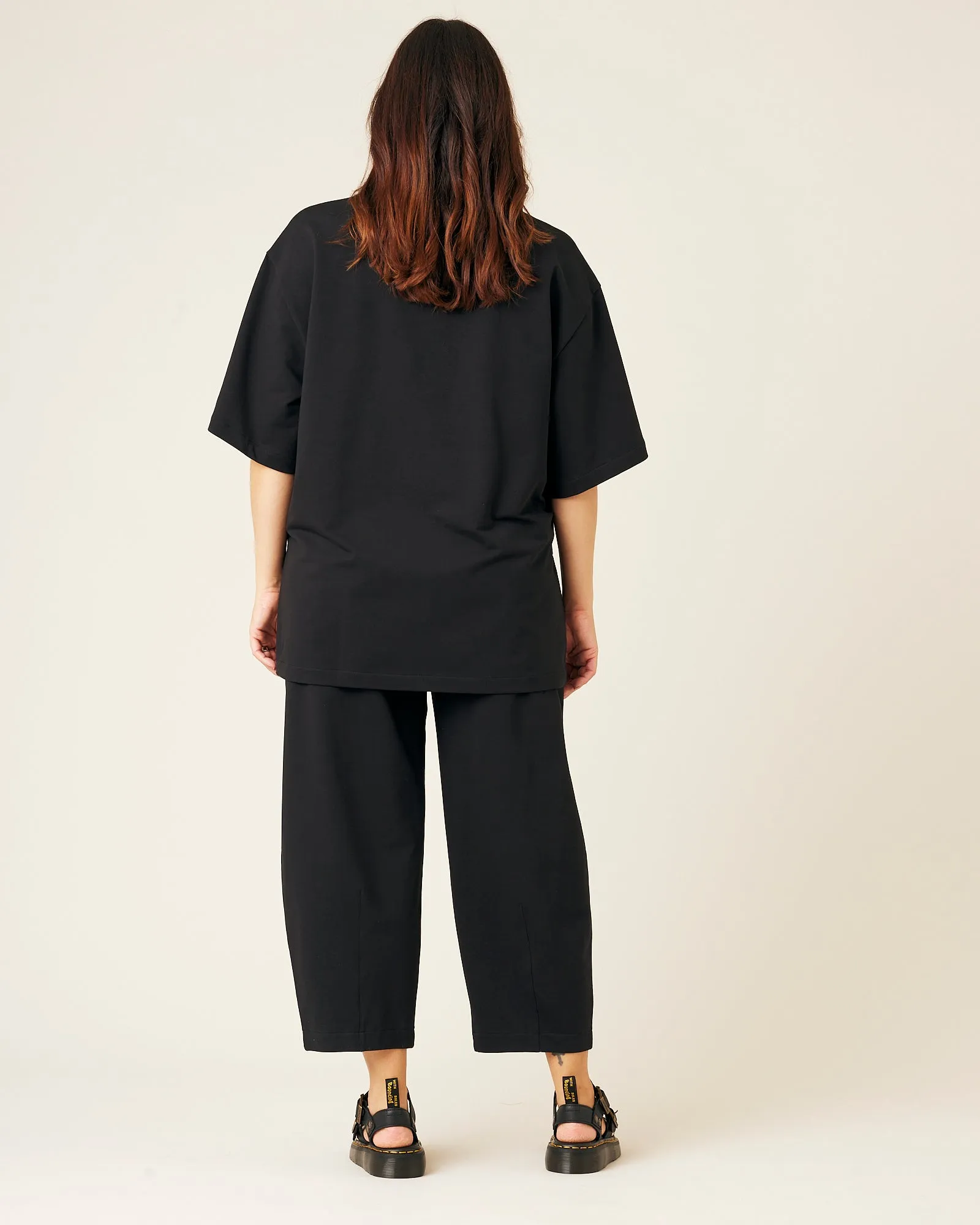 Huxley Black Cotton Jersey Trousers