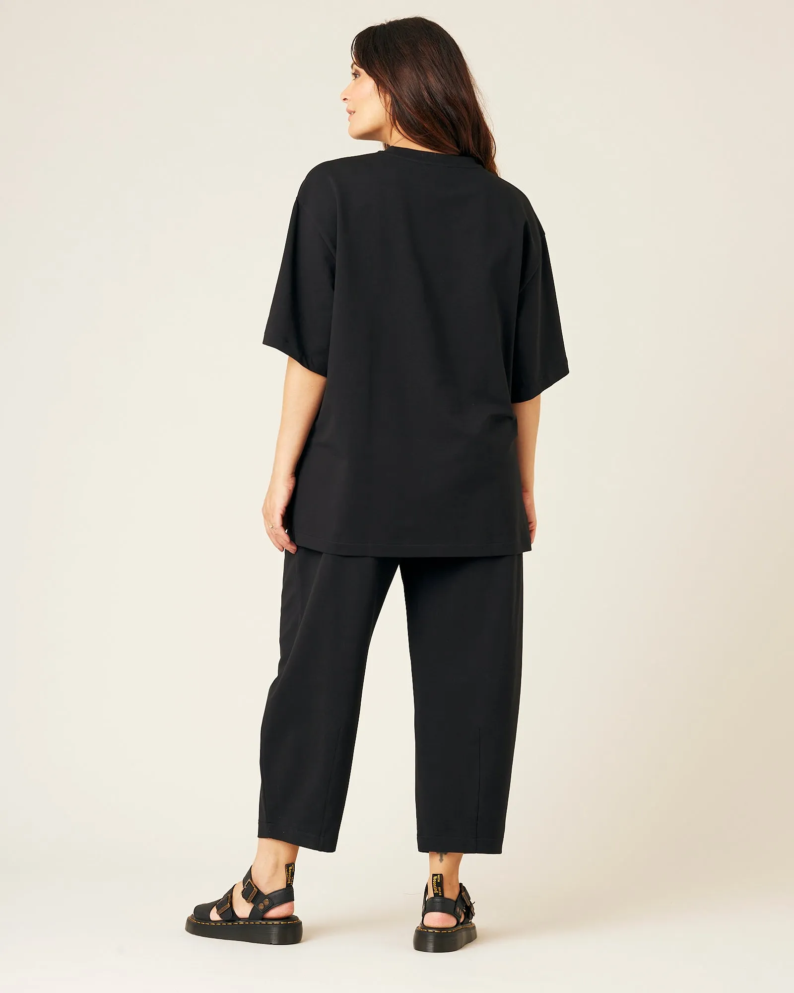 Huxley Black Cotton Jersey Trousers