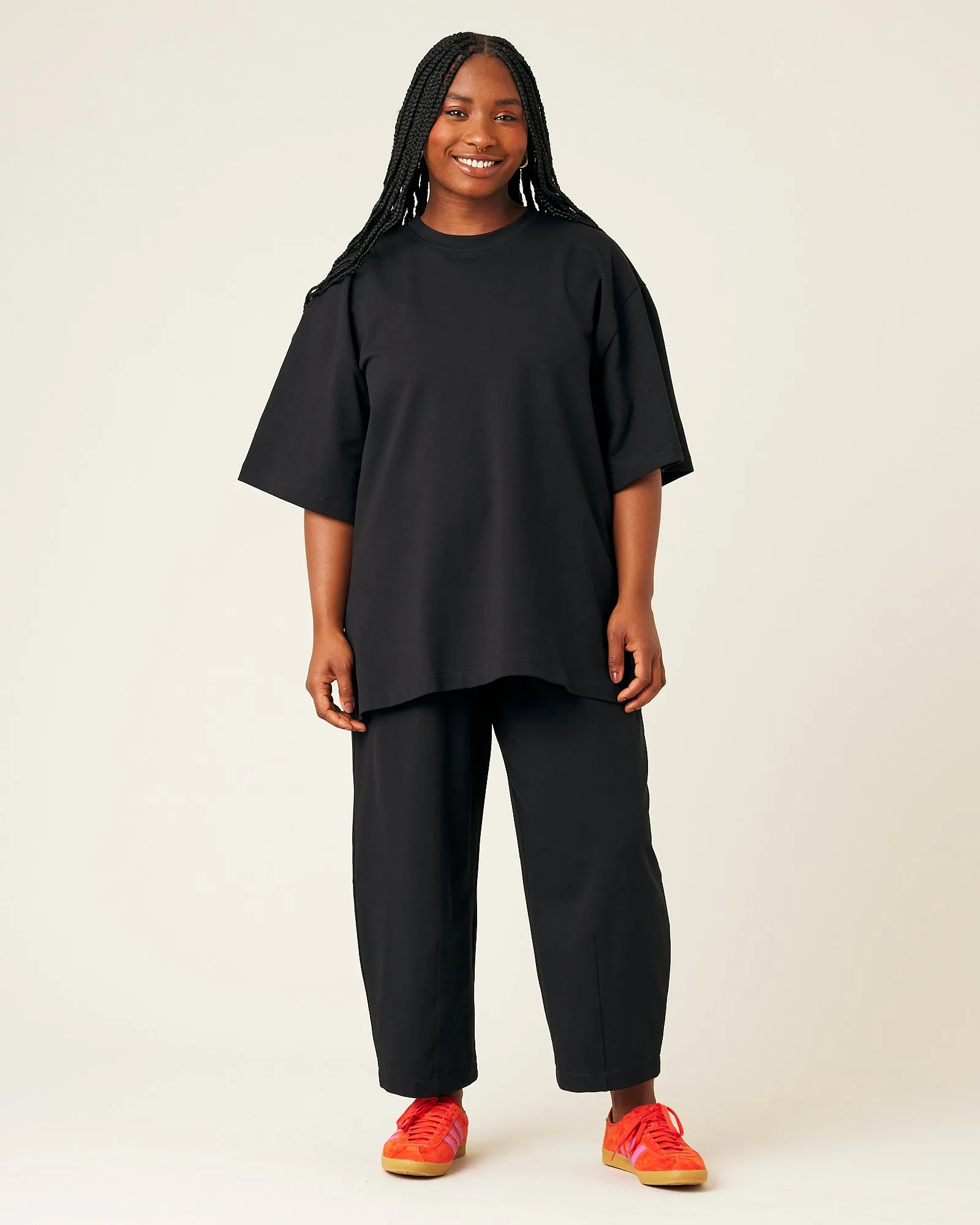 Huxley Black Cotton Jersey Trousers