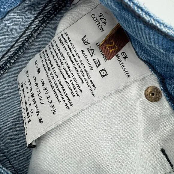 Ines De La Fressage High Rise Straight Luna Jeans Blue Size 27