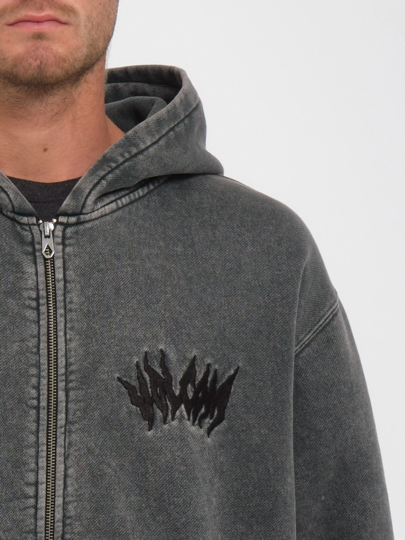 Issanka Zip Kapuzenpullover - BLACK