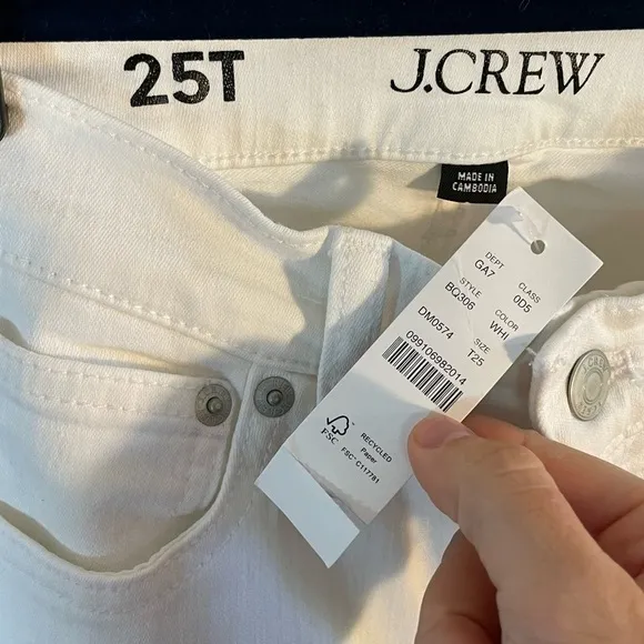 J. Crew 9&quot; Vintage Slim-straight Jean in White Wash Size 25T