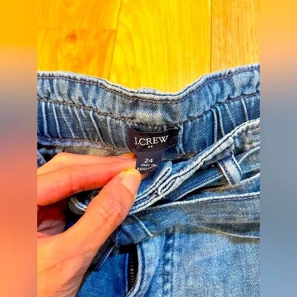 J Crew Women’s Paper Bag Waist High Rise Straight Leg Jeans Size 0 00 24 XS