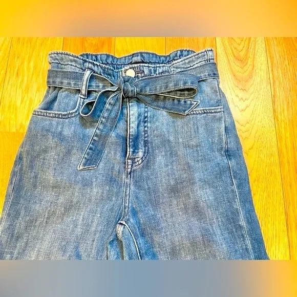J Crew Women’s Paper Bag Waist High Rise Straight Leg Jeans Size 0 00 24 XS