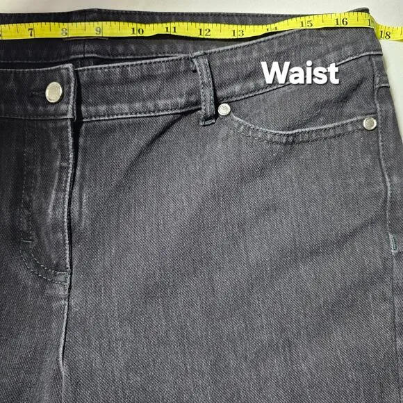 J. McLaughlin Black Straight Leg Mid Rise Cotton/Spandex Denim Jeans Size 12