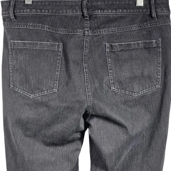 J. McLaughlin Black Straight Leg Mid Rise Cotton/Spandex Denim Jeans Size 12