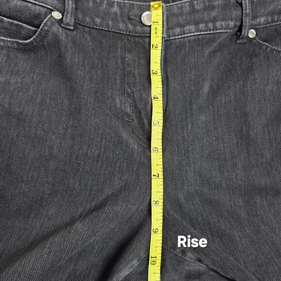 J. McLaughlin Black Straight Leg Mid Rise Cotton/Spandex Denim Jeans Size 12