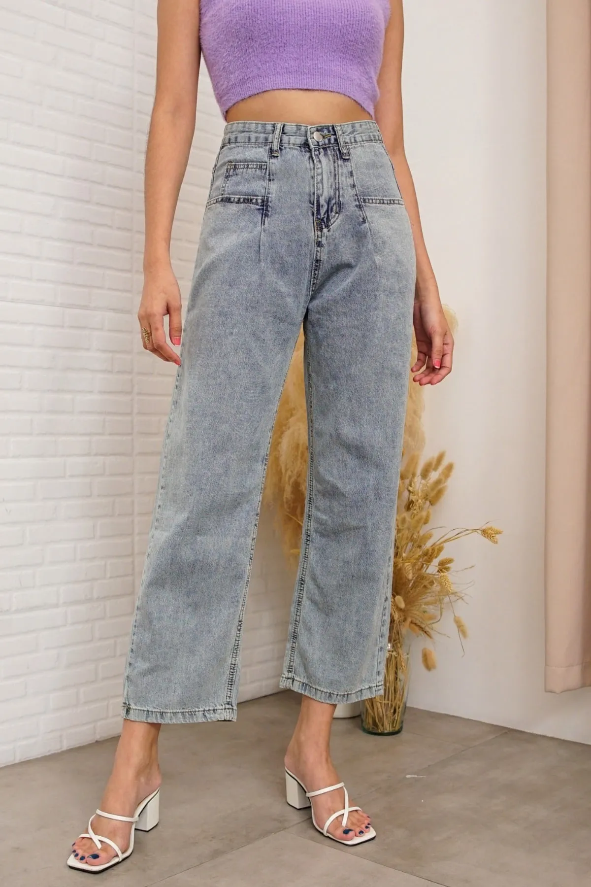 JAZLYN High-Waist Wide Leg Jeans