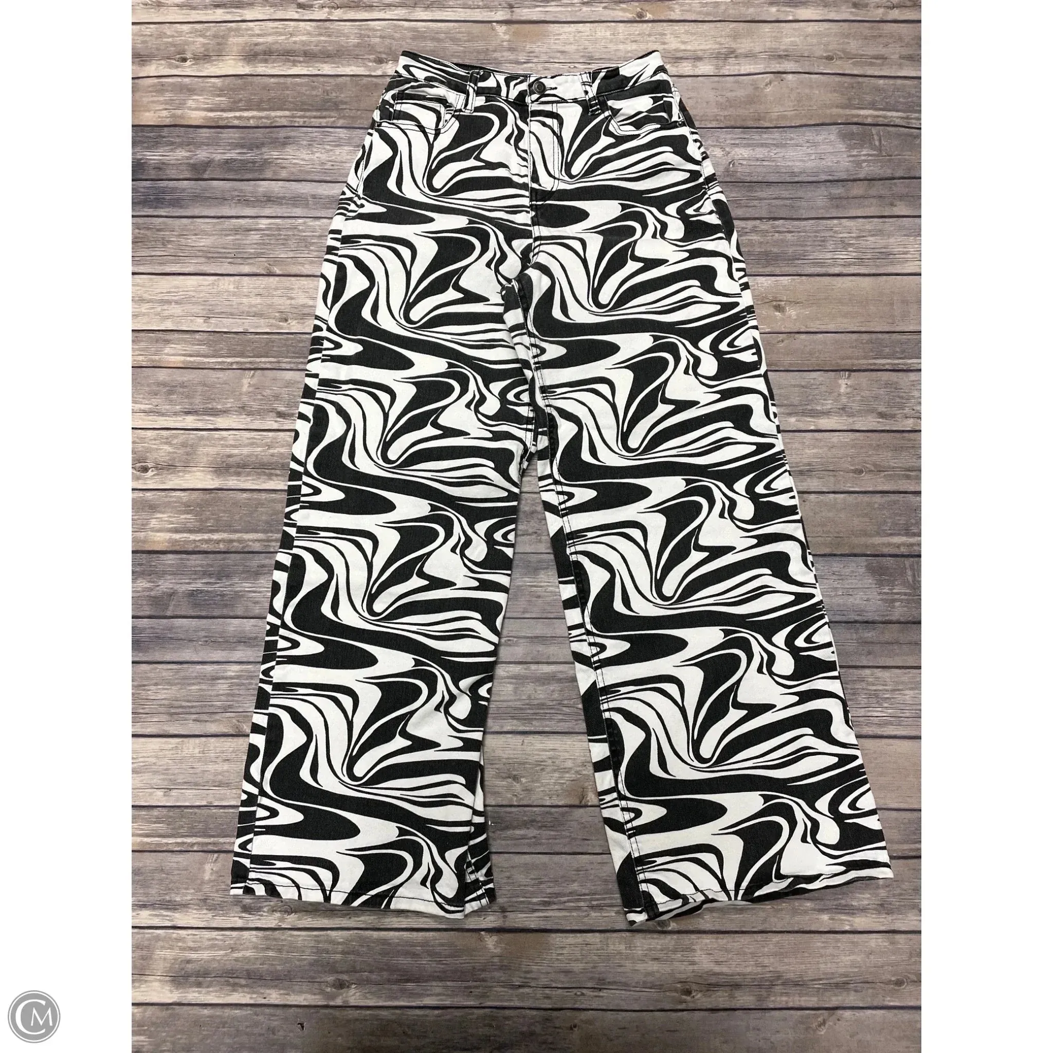 Jeans Wide Leg By So In Black & White, Size: 6