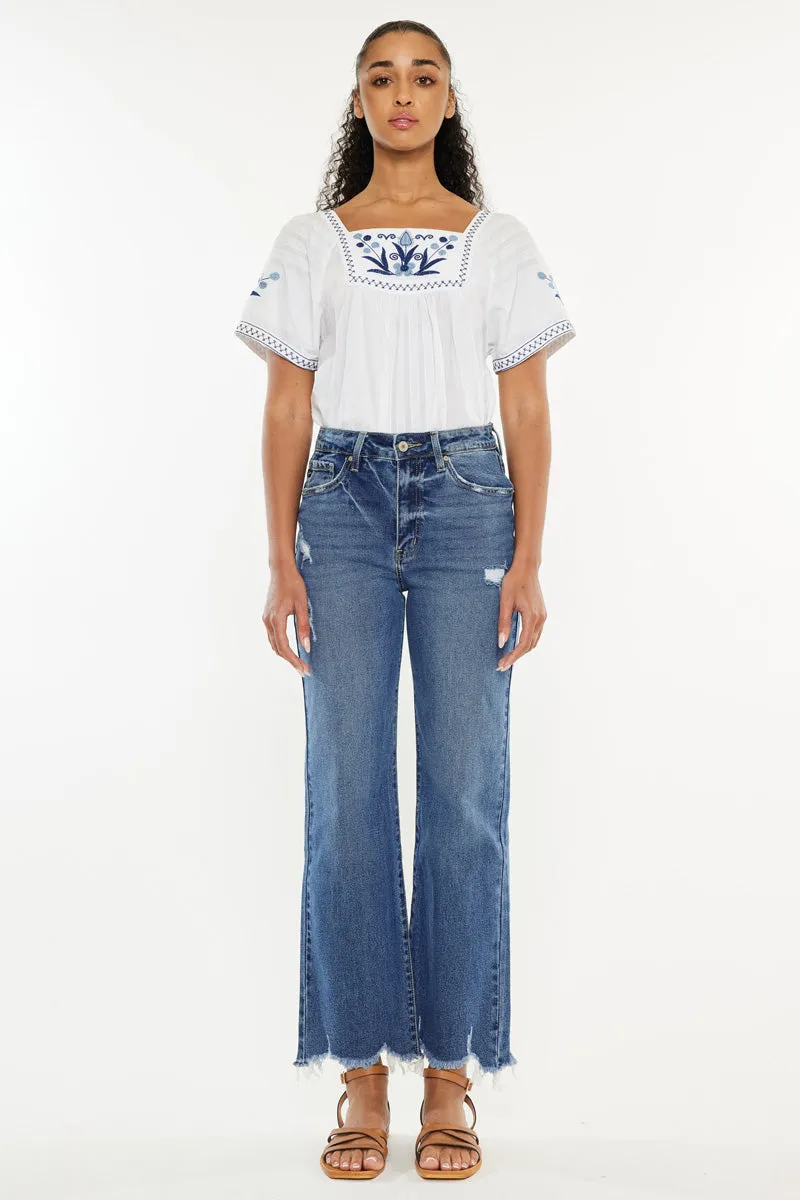 Jemma High Rise Slim Wide Leg Jeans
