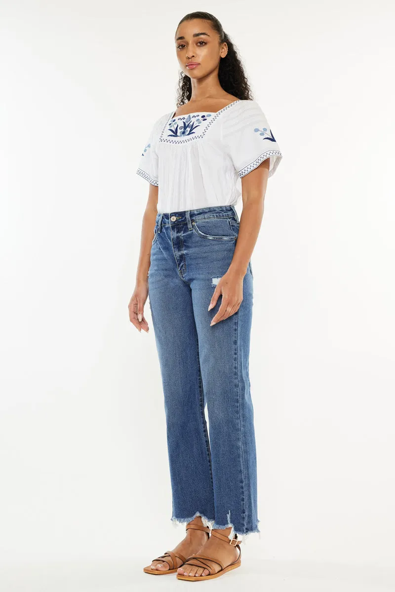 Jemma High Rise Slim Wide Leg Jeans