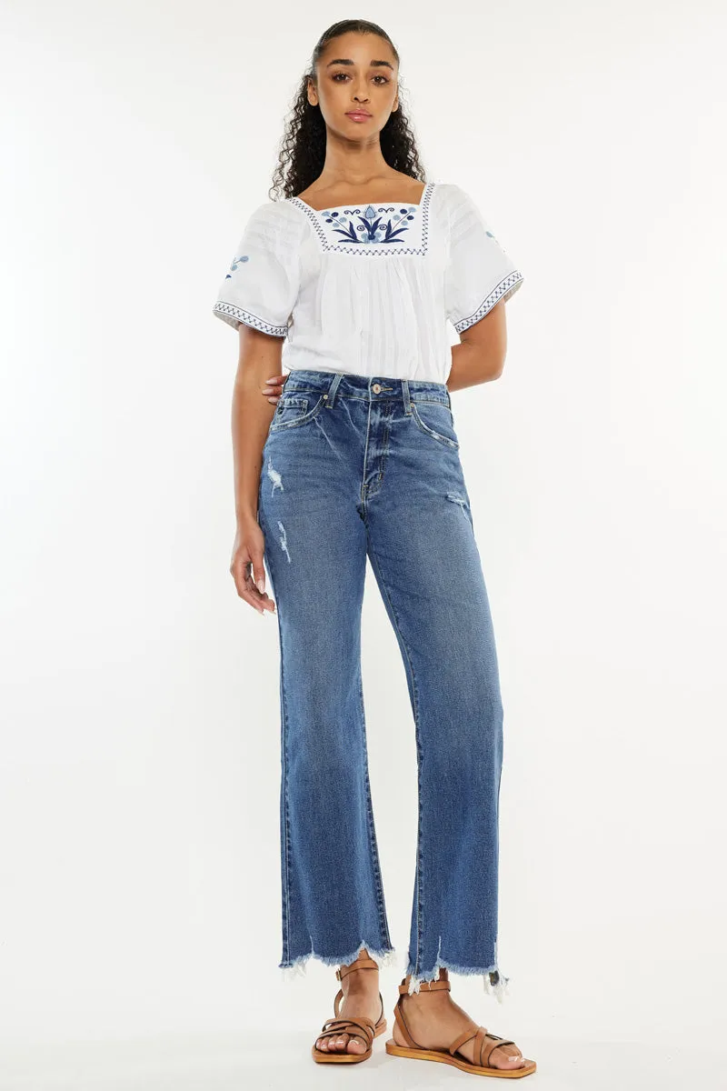 Jemma High Rise Slim Wide Leg Jeans